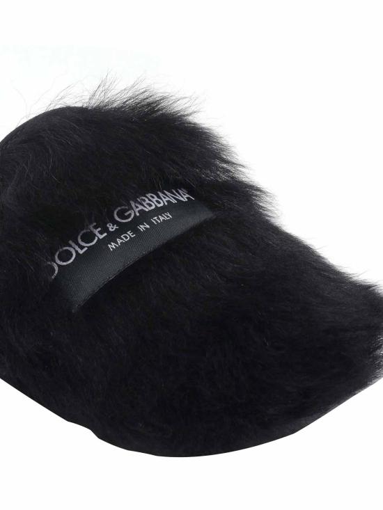 26SS 돌체앤가바나 시어링 스웨이드 슬리퍼 CI0224A9Y9380999 Black - DOLCE & GABBANA