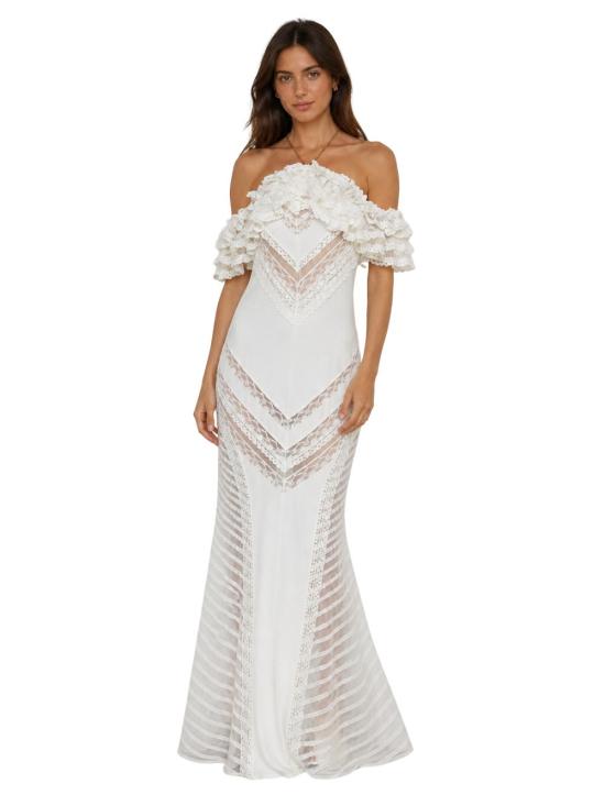 26SS 아멘쿠튀르 롱 원피스 AMS26528 051 Gesso - AMEN COUTURE