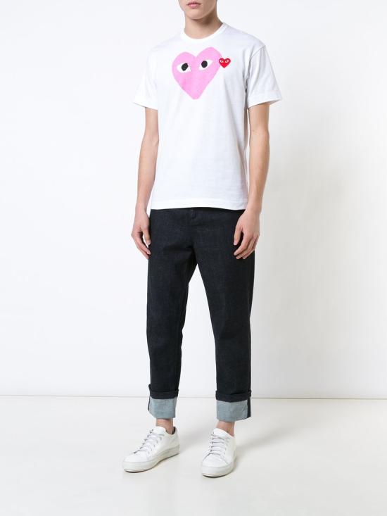 26SS 꼼데가르송 반팔 티셔츠 AX T106 051 4 WHITE PINK DOM - COMME DES GARCONS