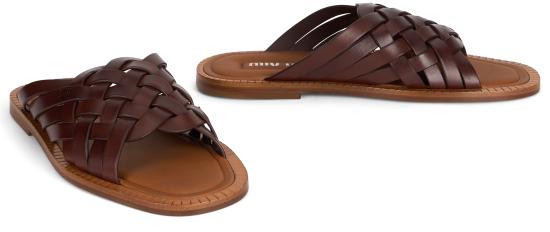 26SS 미우미우 뮬/슬리퍼 5XX678FA0153ZN8F0201 brown - MIU MIU