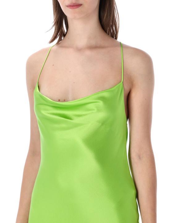 26SS 생로랑 미디 원피스 861314Y7G27 3104 FLUO GREEN - SAINT LAURENT