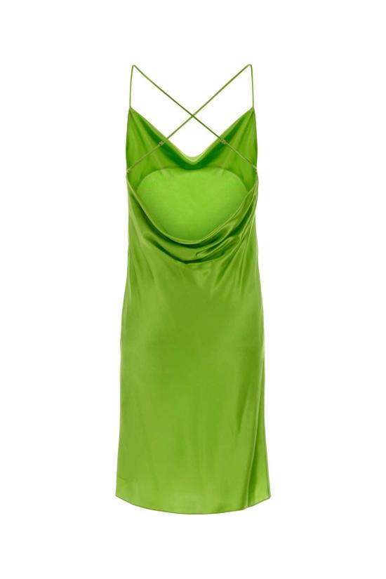 26SS 생로랑 미디 원피스 861314Y7G27 3104 FLUO GREEN - SAINT LAURENT