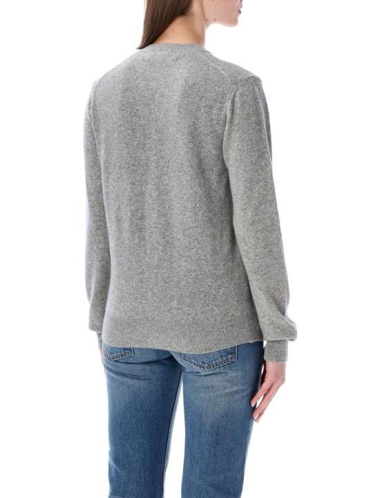 25FW 꼼데가르송 블랙 하트 니트 가디건 AXN023051 2 LT GREY - COMME DES GARCONS