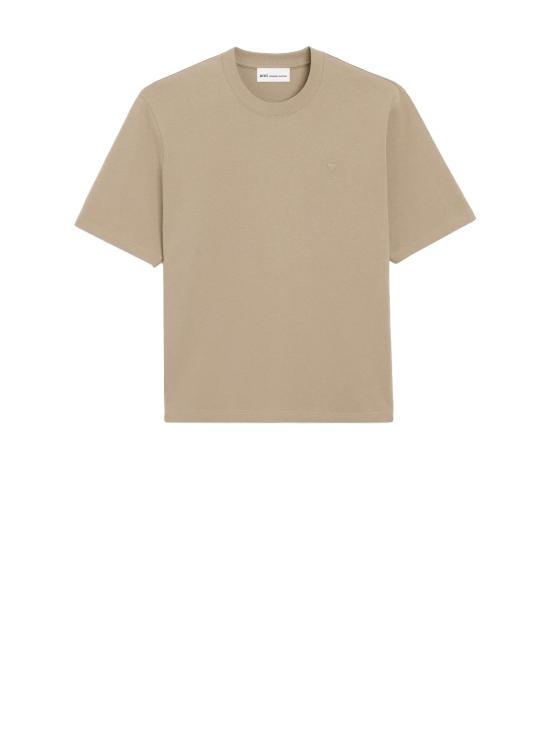 26SS 아미 하트 로고 코튼 자수 티셔츠 UTS341 726 A036 BEIGE TAUPE