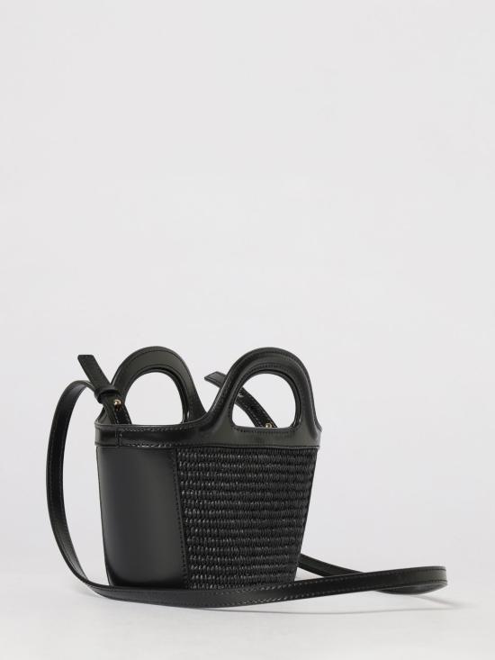 26SS 마르니 레더 & 라피아 트로피컬리아 마이크로백 BMMP0067Q0P3860 00N99 Black - MARNI