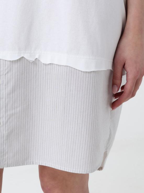 26SS MM6 메종마르지엘라 하이브리드 코튼 저지 티셔츠 S52DA0079M20050 101 White - MM6 MAISON MARGIELA