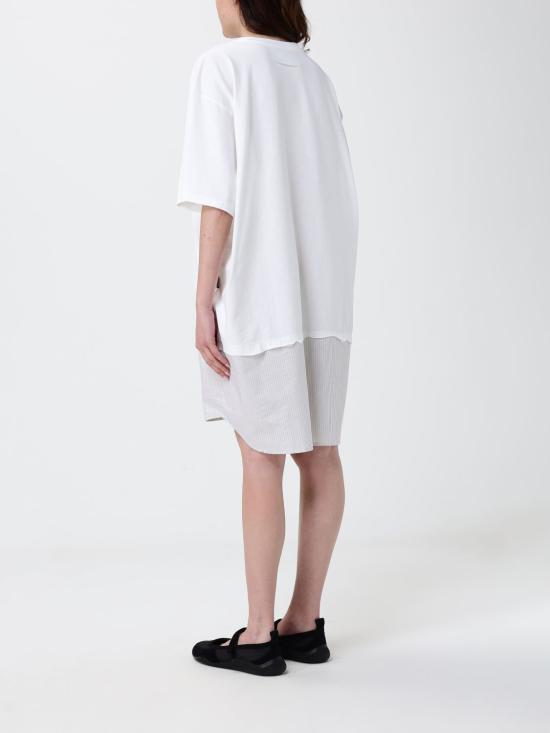 26SS MM6 메종마르지엘라 하이브리드 코튼 저지 티셔츠 S52DA0079M20050 101 White - MM6 MAISON MARGIELA