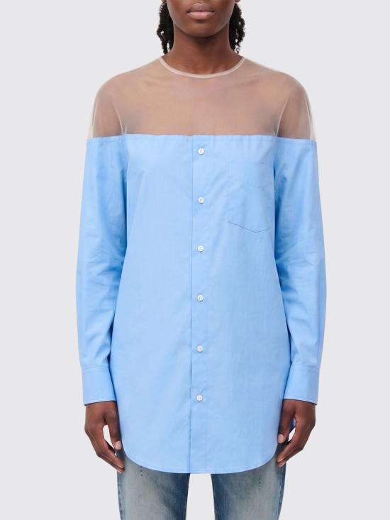 26SS MM6 메종마르지엘라 셔츠 S62NH0053M35256 471 Gnawed Blue