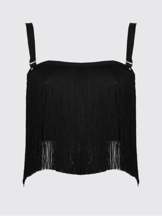 26SS 엘리자베타프랜치 긴팔 티셔츠 TO06262E2 110 Black - ELISABETTA FRANCHI