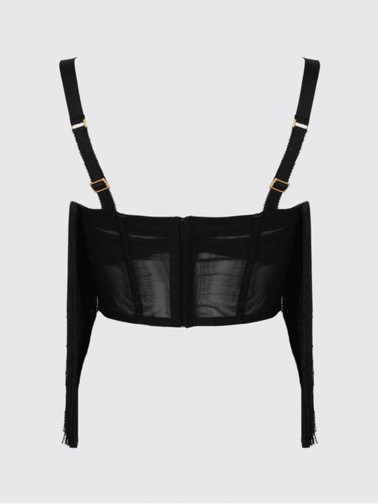 26SS 엘리자베타프랜치 긴팔 티셔츠 TO06262E2 110 Black - ELISABETTA FRANCHI