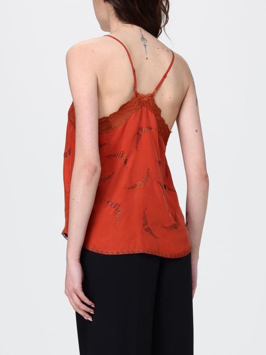 26SS 자딕앤볼테르 긴팔 티셔츠 WWCR01310 806 Orange - ZADIG & VOLTAIRE