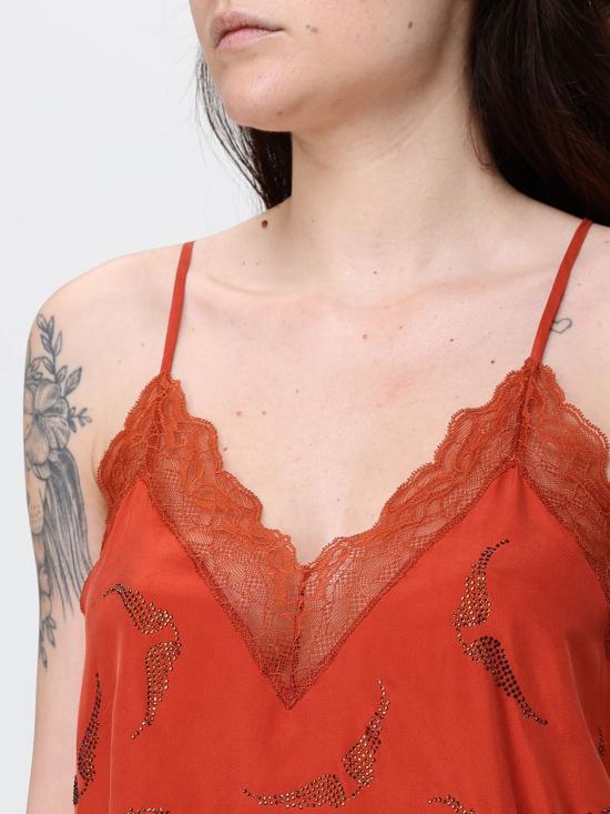 26SS 자딕앤볼테르 긴팔 티셔츠 WWCR01310 806 Orange - ZADIG & VOLTAIRE