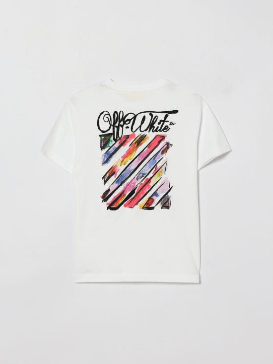 26SS [키즈] 오프화이트 티셔츠 44GAA001S26J003 100 White - OFF WHITE