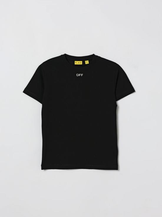 26SS [키즈] 오프화이트 티셔츠 44GAA001S26J003 001 Black