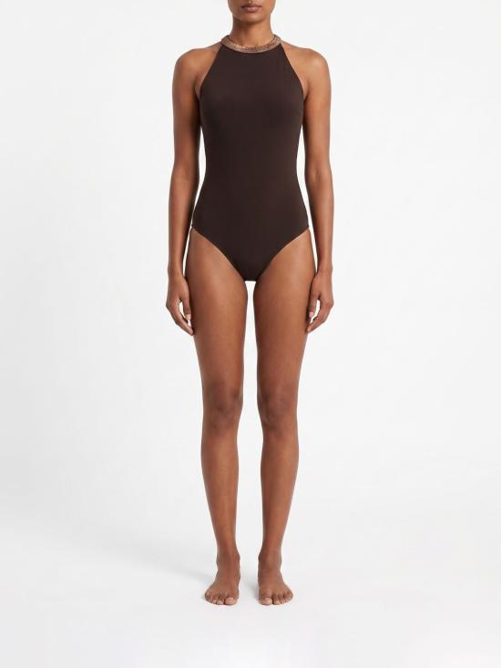 26SS 브루넬로 쿠치넬리 원피스 수영복 MQ965VS879 C499 Brown