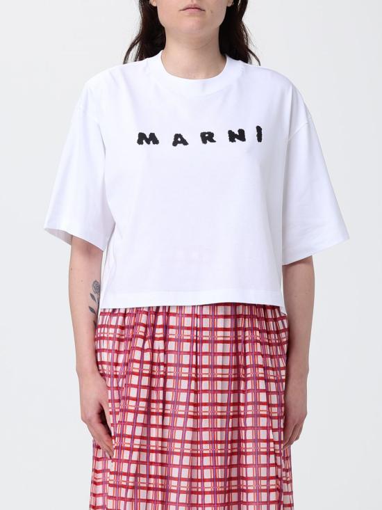 26SS 마르니 반팔 티셔츠 THJE0333P5USCX42 SLW01 White