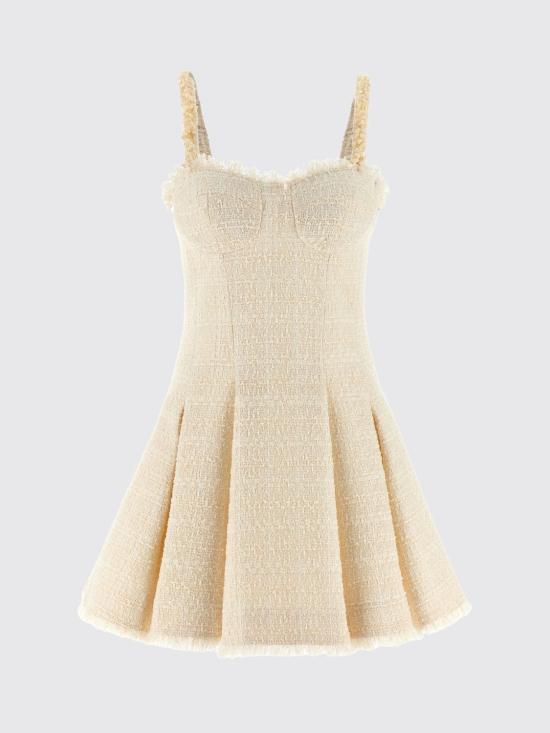 26SS 발망 숏 원피스 GF0R2590XL96 0FA White - BALMAIN