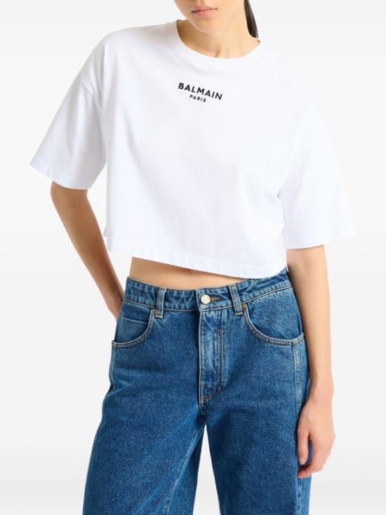 26FW 발망 반팔 티셔츠 HF1EE145BD10 GAB White - BALMAIN