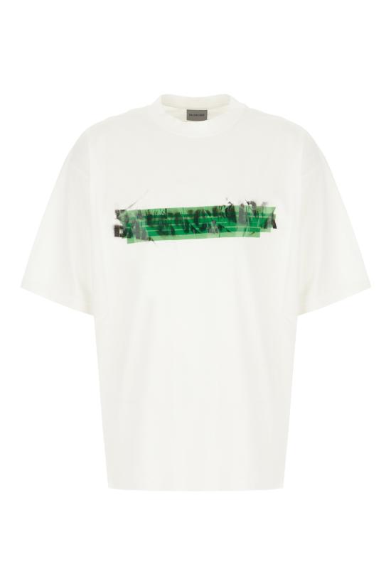 26SS 발렌시아가 반팔 티셔츠 764235 TUVI6 9000 WHITE DOM