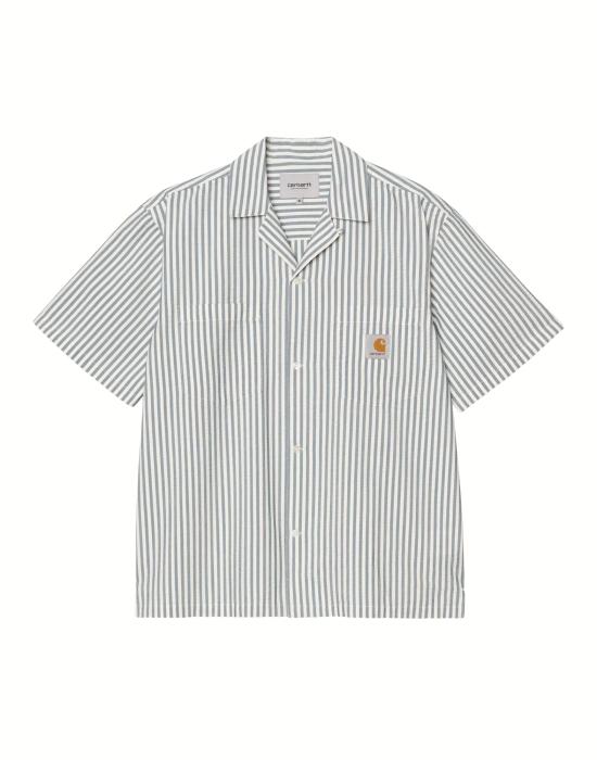 26SS 칼하트 WIP 숏슬리브 레벨 셔츠 I036203 3K5XX BLUE RIVER WAX DOM