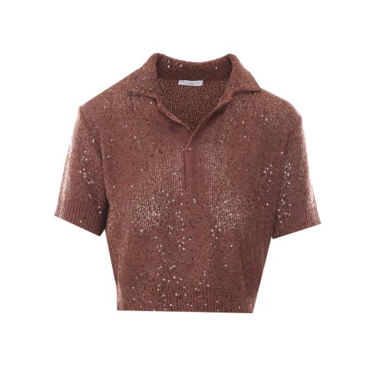 26SS 브루넬로 쿠치넬리 폴로 티셔츠 MDJ547605 C9092 Brown