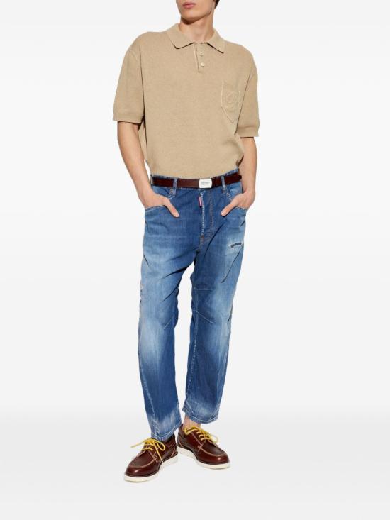 26SS 디스퀘어드2 폴로 티셔츠 S71HA1413 D13214 110 BEIGE DOM - DSQUARED2