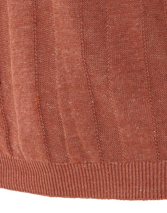 26SS 브루넬로 쿠치넬리 와이드 립 코튼 리넨니트 폴로셔츠 M2L707815 CYM65 Red - BRUNELLO CUCINELLI