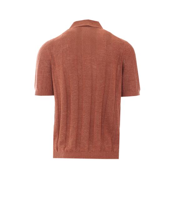 26SS 브루넬로 쿠치넬리 와이드 립 코튼 리넨니트 폴로셔츠 M2L707815 CYM65 Red - BRUNELLO CUCINELLI