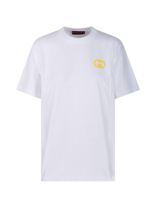 26SS 구찌 프린트 디테일 코튼 저지 티셔츠 837959 XJHQ39066 White