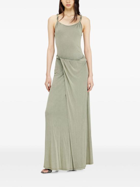 26SS 디젤 D 에스티가 맥시 드레스 A21867 0EPCJ 5GDA OLIVE GREEN DOM - DIESEL