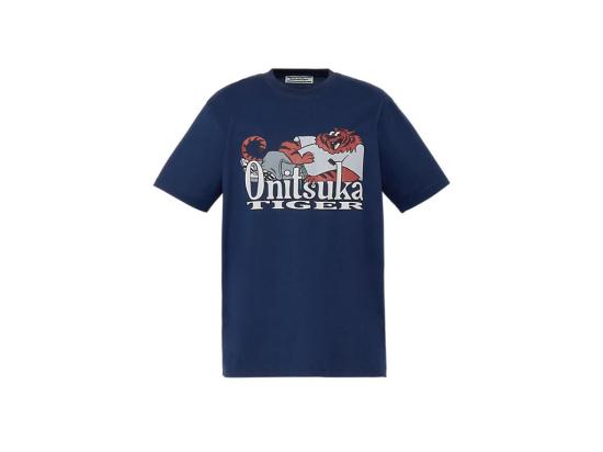 오니츠카타이거 반팔 티셔츠 2183B607 400 NAVY DOM