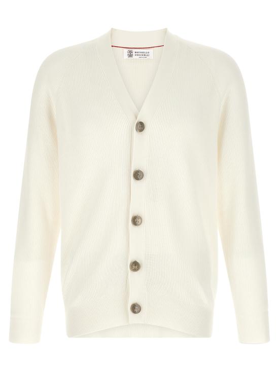 26SS 브루넬로 쿠치넬리 잉글리시 립 가디건 M29400116CO312 White
