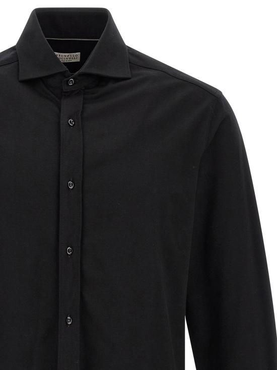 26SS 브루넬로 쿠치넬리 긴팔 셔츠 MH8766686C101 Black - BRUNELLO CUCINELLI