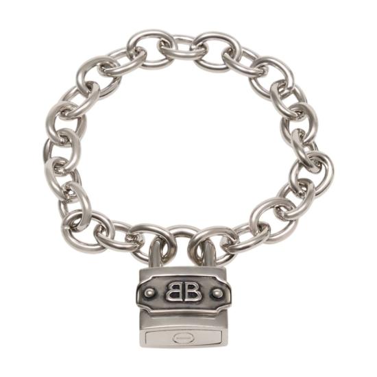 26FW 발렌시아가 BB 패들락 브레이슬릿 859977 TZ46S 1876 silver