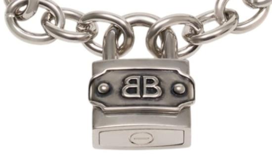 26FW 발렌시아가 BB 패들락 브레이슬릿 859977 TZ46S 1876 silver - BALENCIAGA