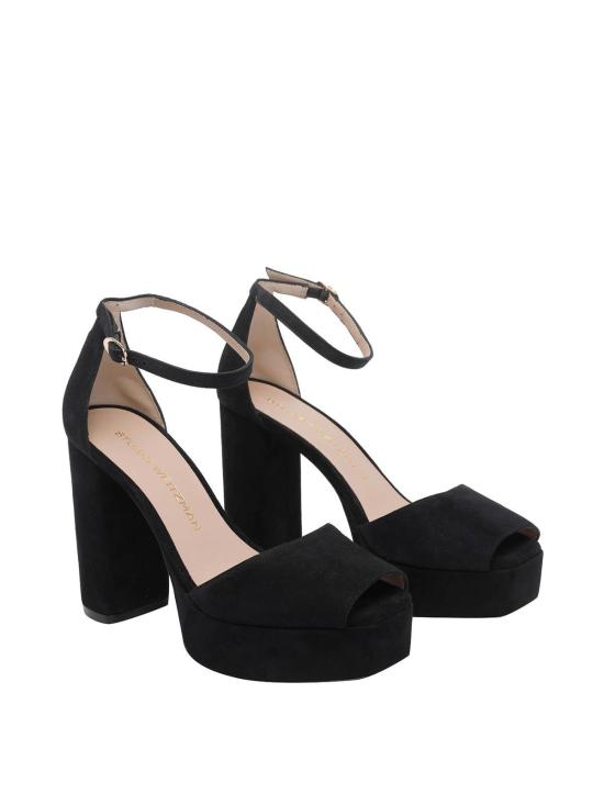 26SS 스튜어트 와이츠먼 힐/펌프스 SN123SABRINAANKLESTRAPPLATFORMSUEBLK Black - STUART WEITZMAN