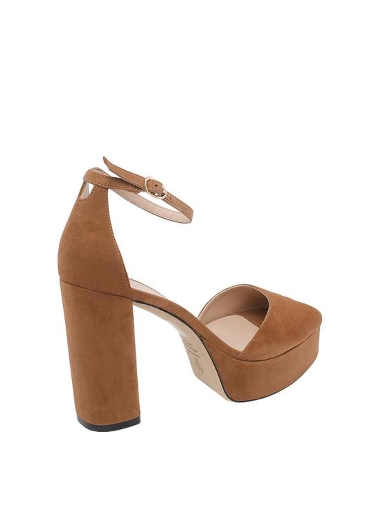 26SS 스튜어트 와이츠먼 힐/펌프스 SN123SABRINAANKLESTRAPPLATFORMSUEQPI Brown - STUART WEITZMAN