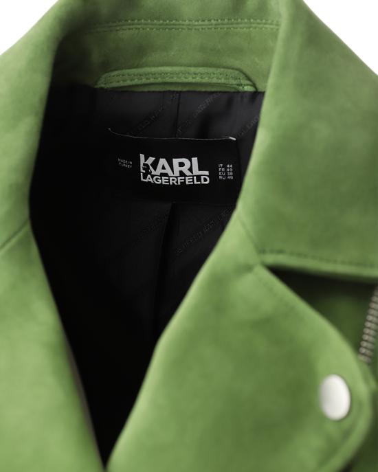  칼라거펠트 가죽 자켓 236W1906 476 pesto green VERDE - KARL LAGERFELD