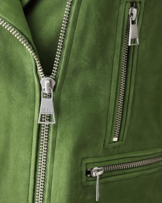  칼라거펠트 가죽 자켓 236W1906 476 pesto green VERDE - KARL LAGERFELD