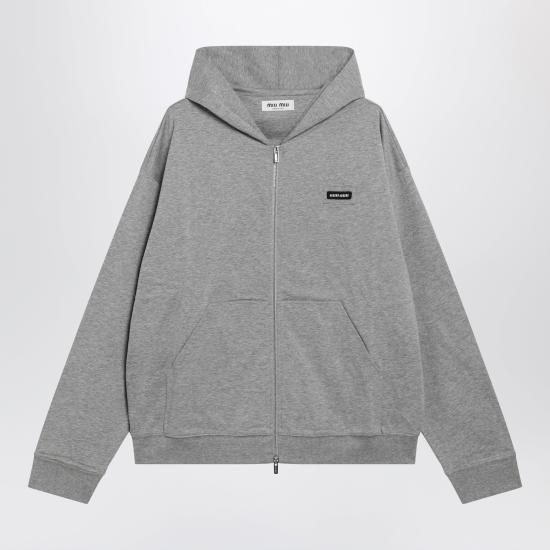 26FW 미우미우 후드 티셔츠 MJLA63OOO192D Grey