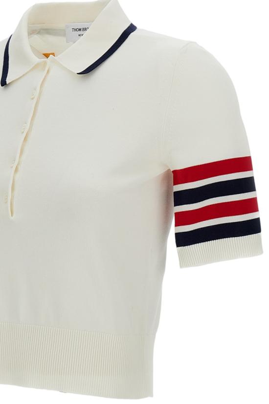 26SS 톰브라운 폴로 티셔츠 FKP137B Y3036 100 WHITE DOM - THOM BROWNE