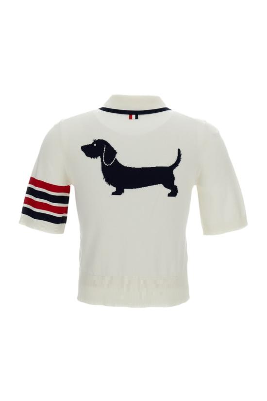 26SS 톰브라운 폴로 티셔츠 FKP137B Y3036 100 WHITE DOM - THOM BROWNE