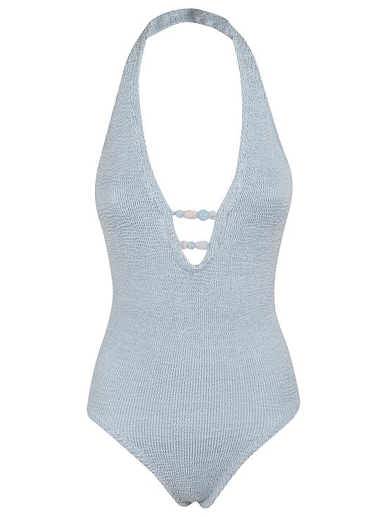 26SS 훈자 지 원피스 수영복 SADRIANA BDD METALLIC ICE BLUE