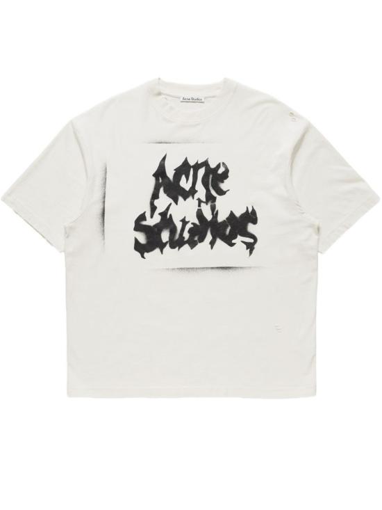 26FW 아크네 스튜디오 고딕 로고 티셔츠 BL0430 DC6 Dusty white