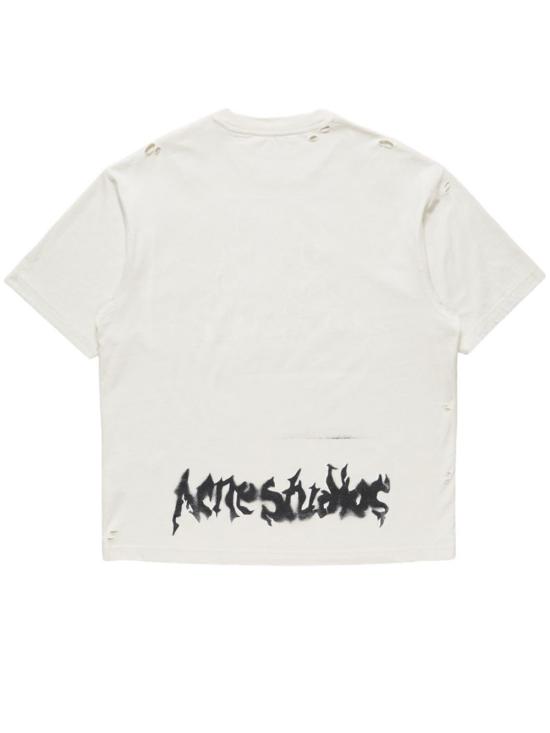 26FW 아크네 스튜디오 고딕 로고 티셔츠 BL0430 DC6 Dusty white - ACNE STUDIOS