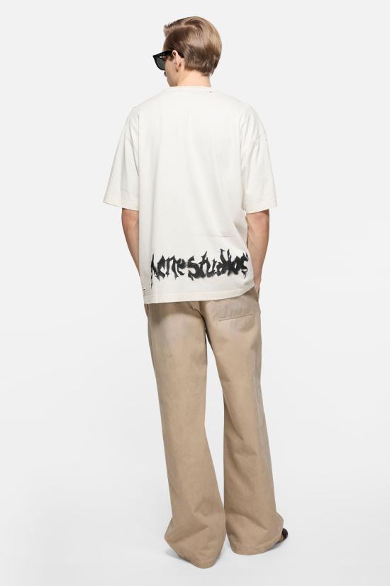 26FW 아크네 스튜디오 고딕 로고 티셔츠 BL0430 DC6 Dusty white - ACNE STUDIOS