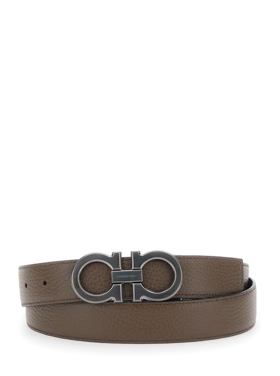 26FW 살바토레 페라가모 간치니 리버시블 레더 벨트 6704280780486 Black - SALVATORE FERRAGAMO