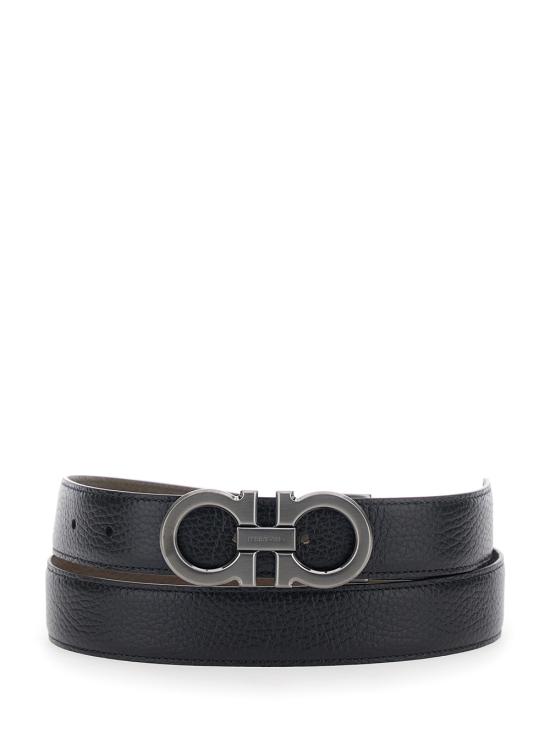 26FW 살바토레 페라가모 간치니 리버시블 레더 벨트 6704280780486 Black