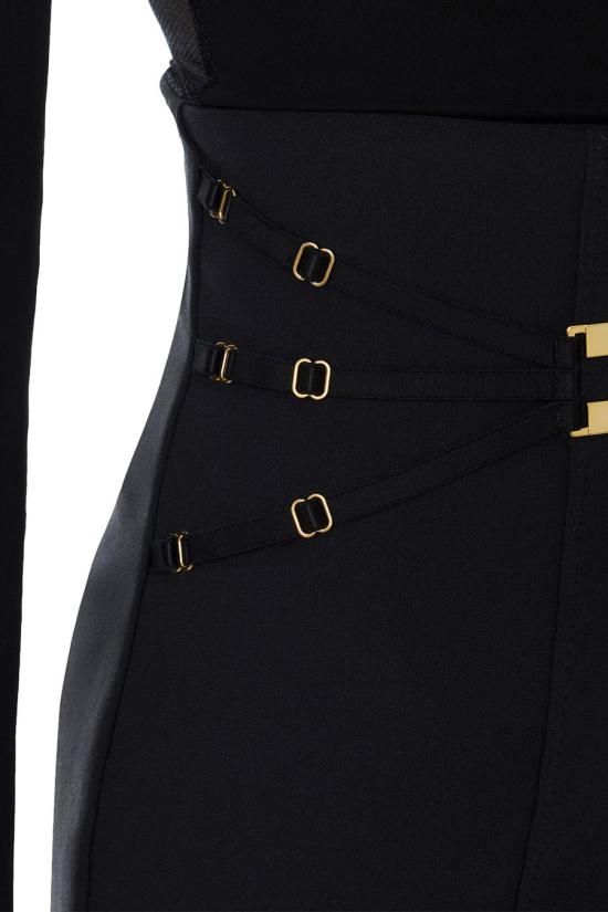 26SS 엘리자베타프랜치 미디 스커트 8053686760999 BLACK - ELISABETTA FRANCHI