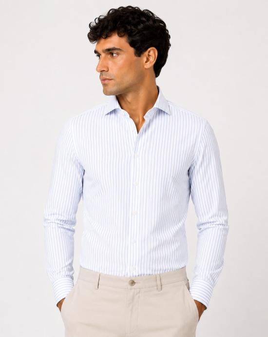 26SS 트라이아노 긴팔 셔츠 T16010 317 162 LIGHT BLUE STRIPED Light blue - TRAIANO